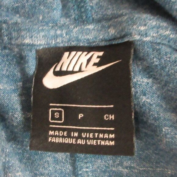 NIKE Sportswear Gym Vintage Hoodie Sz S Space Dye Blue CJ1691 Center Swoosh Logo - Picture 6 of 12